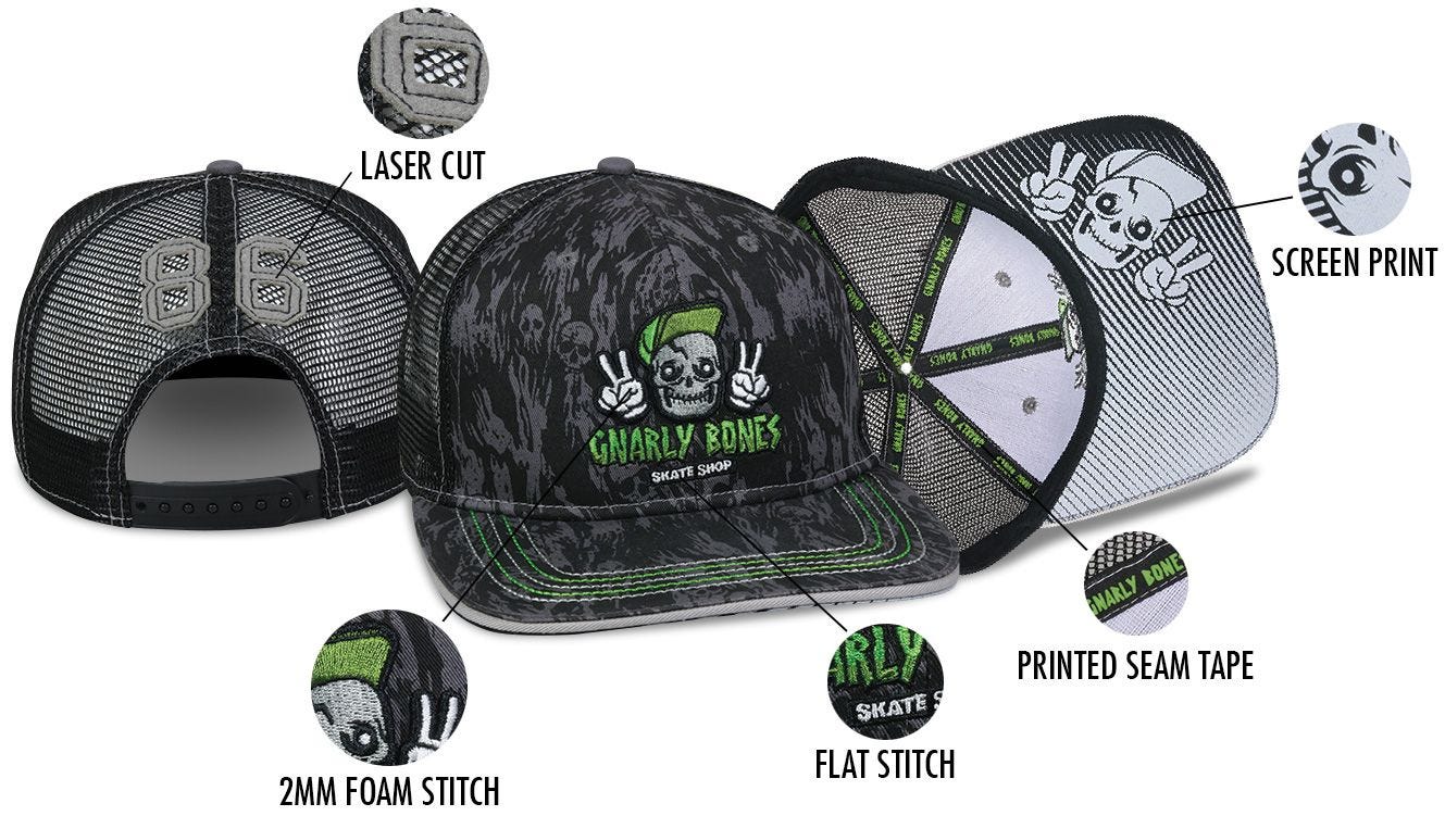 GNARLY BONES CUSTOM CREATIVE CAP